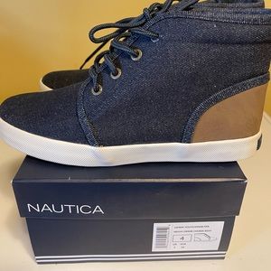 Leeway Youth denim/tan boots by Nautica